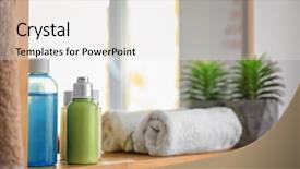  Presentation with paper towel roll - Presentation theme with cosmetic products and rolled towel background and a white colored foreground