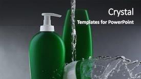  Presentation with cosmetic - Colorful PPT layouts enhanced with cosmetic products in water splashes backdrop and a dark gray colored foreground