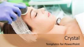  Presentation with cosmetic surgery - Beautiful slide set featuring cosmetic radio-surgery treatment backdrop and a coral colored foreground