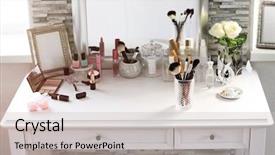  Presentation with cosmetic - Beautiful presentation featuring cosmetic set on light dressing backdrop and a light gray colored foreground