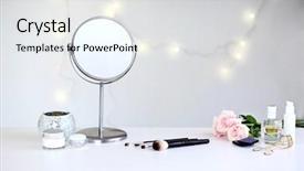  Presentation with cosmetic - Theme enhanced with cosmetic set on light dressing background and a sky blue colored foreground