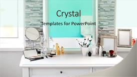  Presentation with cosmetic - Slide set featuring cosmetic set on light dressing background and a arctic colored foreground