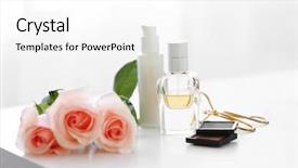  Presentation with cosmetic - PPT layouts enhanced with cosmetic set on light dressing background and a white colored foreground