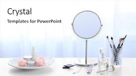  Presentation with cosmetic - PPT theme enhanced with cosmetic set on light dressing background and a white colored foreground