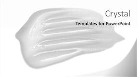  Presentation with face mask - PPT theme featuring cosmetic-smears-of-liquid-face background and a white colored foreground