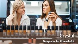  Presentation with nail - Slide set featuring cosmetician-and-woman-choosing-nail background and a tawny brown colored foreground