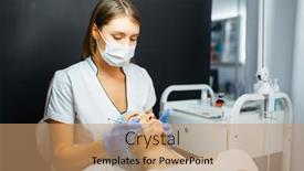  Presentation with injection - Cool new presentation theme with cosmetician gives injection face care backdrop and a coral colored foreground