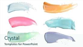  Presentation with stroke - Slides having cosmetics - abstract acrylic color brush stroke background and a cool aqua colored foreground