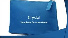  Presentation with cosmetic - Presentation theme consisting of cosmetics - blue cosmetic bag isolated background and a ocean colored foreground