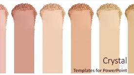  Presentation with cosmetic - Presentation theme having cosmetics - face powder smears of foundation background and a lemonade colored foreground