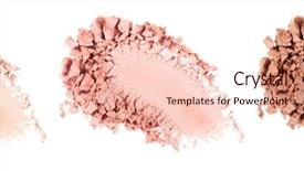  Presentation with foundation - PPT theme featuring cosmetics - face powder smears of foundation background and a lemonade colored foreground