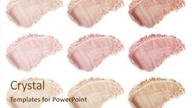  Presentation with foundation - Beautiful slide deck featuring cosmetics - face powder smears of foundation backdrop and a lemonade colored foreground