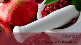  Presentation with herbal cosmetics - Presentation enhanced with cosmetics - pomegranate alternative medicine health background and a tawny brown colored foreground