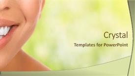  Presentation with mouth - Presentation design featuring cosmetics - smiling woman mouth with great background and a soft green colored foreground