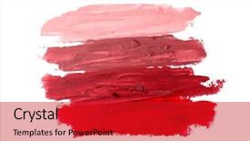  Presentation with lipstick - Slide deck featuring cosmetics - smudged lipstick on white background background and a crimson colored foreground