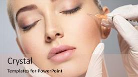  Presentation with botox - Slide deck featuring cosmetics - woman getting cosmetic injection background and a lemonade colored foreground