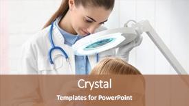  Presentation with clinic - Beautiful presentation theme featuring cosmetics - woman visiting dermatologist at clinic backdrop and a coral colored foreground