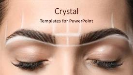  Presentation with makeup - Beautiful PPT layouts featuring cosmetics - young woman before procedure backdrop and a lemonade colored foreground