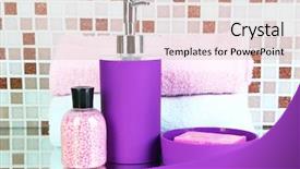  Presentation with mosaic - Amazing presentation theme having cosmetics and bath accessories on mosaic tiles background backdrop and a lemonade colored foreground