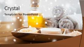  Presentation with cosmetics natural - Cool new PPT theme with cosmetics and bath concept - soap backdrop and a white colored foreground