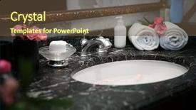  Presentation with cosmetics beauty cosmetic white - Audience pleasing PPT theme consisting of cosmetics and towels near sink backdrop and a  colored foreground