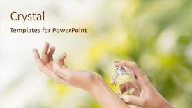  Presentation with beauty cosmetics - PPT layouts with cosmetics body parts and beauty background and a lemonade colored foreground