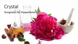  Presentation with aromatherapy - Slides consisting of chemistry cosmetic - aromatherapy isolated background and a white colored foreground