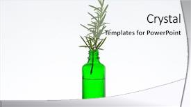  Presentation with chemistry - Beautiful PPT layouts featuring cosmetic bottles with herbs backdrop and a sky blue colored foreground