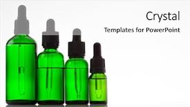  Presentation with pipette - Amazing PPT theme having cosmetic bottles with pipette backdrop and a white colored foreground