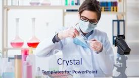  Presentation with beauty products - Audience pleasing theme consisting of chemistry cosmetic - lab chemist checking beauty backdrop and a  colored foreground