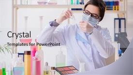  Presentation with beauty products - Cool new presentation theme with chemistry cosmetic - lab chemist checking beauty backdrop and a lemonade colored foreground
