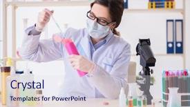  Presentation with beauty products - PPT layouts with chemistry cosmetic - lab chemist checking beauty background and a  colored foreground