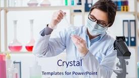  Presentation with beauty products - Presentation design consisting of chemistry cosmetic - lab chemist checking beauty background and a lemonade colored foreground