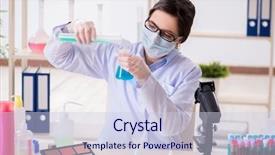  Presentation with beauty products - PPT theme consisting of chemistry cosmetic - lab chemist checking beauty background and a light blue colored foreground
