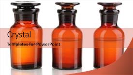  Presentation with bottles - Colorful PPT theme enhanced with cosmetic labels - medicine bottles isolated on white backdrop and a red colored foreground