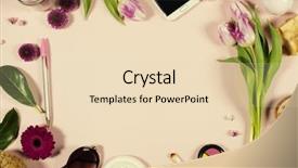  Presentation with beauty cosmetics - Amazing presentation theme having cosmetics flat lay pink backdrop and a lemonade colored foreground