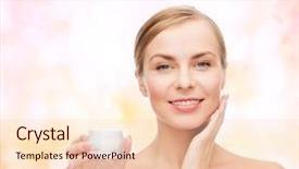  Presentation with beauty cosmetics - Beautiful theme featuring cosmetics health and beauty concept backdrop and a lemonade colored foreground