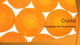  Presentation with carrots - Presentation having cosmetics ingredients - carrots sliced rings background and a gold colored foreground