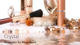  Presentation with cosmetics - Theme consisting of cosmetics isolated on white background background and a lemonade colored foreground