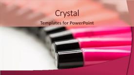  Presentation with beauty cosmetics - Colorful presentation theme enhanced with beautiful makeup samples - cosmetics make up and beauty backdrop and a coral colored foreground