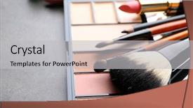  Presentation with cosmetic - Presentation design consisting of cosmetics on dark background closeup background and a light gray colored foreground