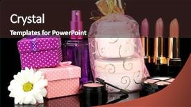  Presentation with black bear - Audience pleasing slide deck consisting of cosmetics packaging - beauty set gift on black backdrop and a wine colored foreground