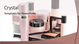  Presentation with cosmetics cream - Cool new theme with cosmetics packaging - color picture glasses tubes backdrop and a sky blue colored foreground