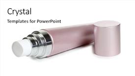  Presentation with cosmetics cream - Audience pleasing slides consisting of cosmetics packaging - color picture plastic tubes backdrop and a white colored foreground