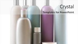  Presentation with cosmetic - Presentation theme enhanced with cosmetics packaging - cosmetic bottles isolated on white background and a white colored foreground