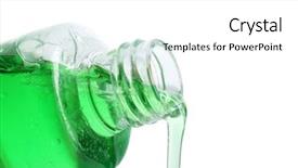  Presentation with cosmetic dan kecantikan - Presentation theme enhanced with cosmetics packaging - cosmetic liquid pouring from bottle background and a  colored foreground