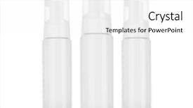 Presentation with shampoo - PPT layouts with cosmetics packaging - cosmetic product for cream foam background and a white colored foreground