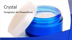  Presentation with pharmacy cream - PPT layouts featuring cosmetics packaging - cream isolated on white background and a pink colored foreground