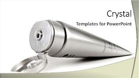  Presentation with plastic product - Presentation theme having cosmetics packaging - nameless silver plastic bottle background and a white colored foreground