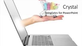  Presentation with online shopping - Cool new PPT theme with cosmetics packaging - online shopping concept backdrop and a white colored foreground